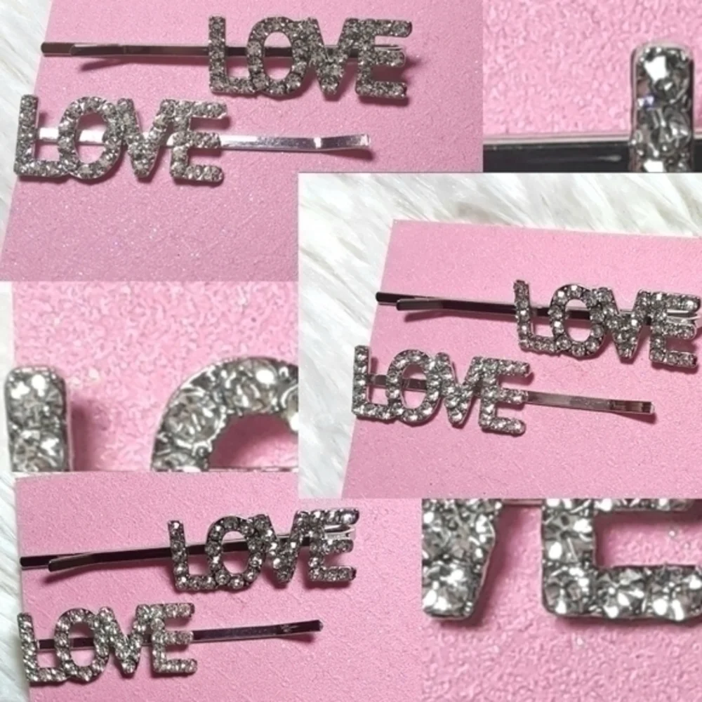 ☄LOVE Water Rhinestone Hair Pins